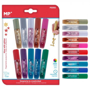Lipici cu sclipici 10 culori x 6g/set MP Colours PE892