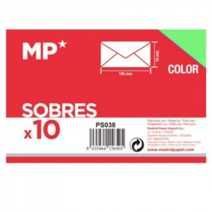 Plic verde pastel cu lipici 10,5x7cm 80g 10/set MP PS038