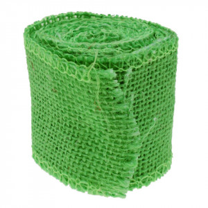 Banda iuta verde deschis 6cm x 2m
