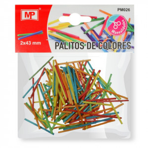 Betisoare lemn multicolore 4,8cm 130buc/set MP PM026