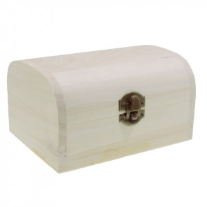 Cutie lemn cufar nefinisata cu inchizatoare clapeta 14x10x7,5cm C32-02b 35255