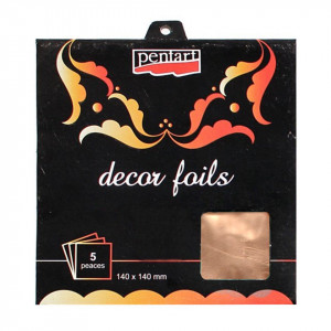 Folie transfer bronz metalizat 14x14cm 5/set Pentart 20738