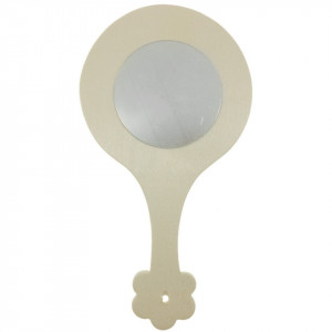 Oglinda placaj rotunda cu maner 11x21cm