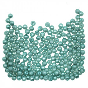 Perla sticla rotunda turcoaz inchis 3,5x4,5mm 20g