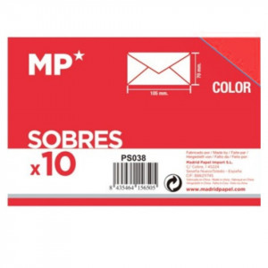 Plic rosu pastel cu lipici 10,5x7cm 80g 10/set MP PS038