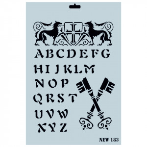 Sablon litere mari/stema/cheite 25x35cm Rich NEW 183