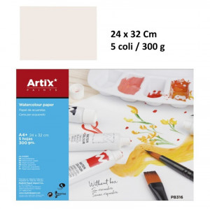 Set carton/hartie acuarela 300g 5file Artix PB315/316