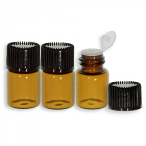 Sticluta maro cu picurator si capac plastic negru 2ml 3/set STS-PIC-2amb