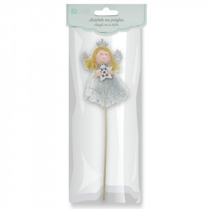 Inger textil argintiu cu stea cu bat 16cm DP Craft DPZS-022