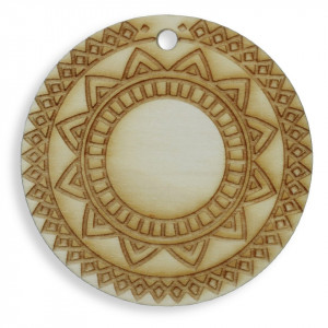 Mandala placaj natur gravat M6 8cm