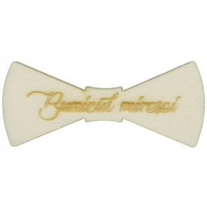 Marturie nunta papion placaj gravat -Bunicul miresei- 5,5x2,4cm