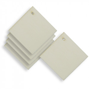 Patrat placaj natur cu gaura 4x4cm 5/set