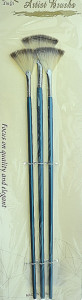 Pensula sintetica varf evantai coada lunga 3/set Xin Qi 3048