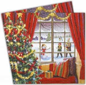 Servetel Fereastra de Craciun 33x33cm 2/set 33315465
