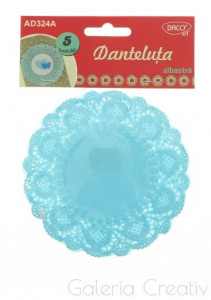 Disc hartie albastra dantelata 11cm 5/set Daco AD324A