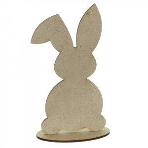 Iepure mdf 22x11,2cm cu suport oval 12,8x5,5cm