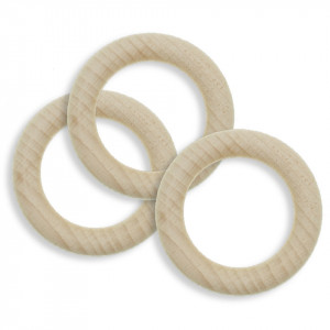 Inel lemn natur 3,5x0,7cm 3/set Meyco 36075