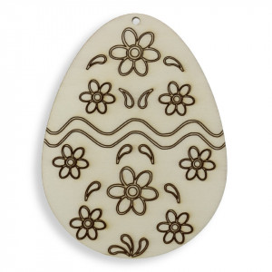 Ou placaj natur pirogravat model-2 cu gaura 11x8,4cm