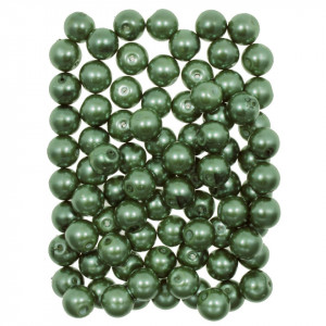 Perla sticla rotunda verde oliv 9x10mm 105g 363144