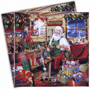Servetel Atelierul lui Mos Craciun 33x33 cm 2/set 33314700