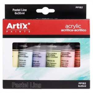 Acrilic 6 culori pastel x 35ml/set Artix PP182
