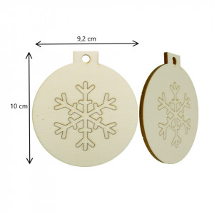 Glob placaj cu model pirogravat 10cm 2/set