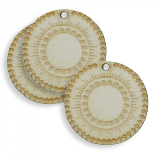 Mandala placaj natur gravat M5 3cm 3/set