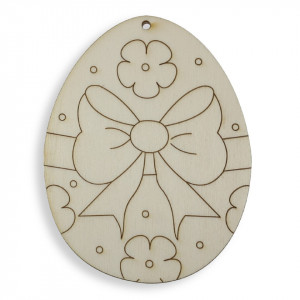 Ou placaj natur pirogravat model-1 cu gaura 11x8,4cm
