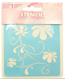 Sablon plastic flori primavara 10x10cm Acrilex 30005