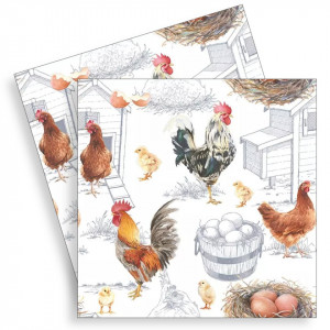 Servetel Ferma de pui 33x33cm 2/set 13315875