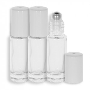 Sticluta transparenta cu roll-on si capac plastic alb 5ml 3/set(STS-MROLL-5tr)