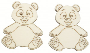 Ursulet placaj pirogravat 7x5,6cm 2/set