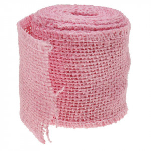 Banda iuta roz 6cm x 2m