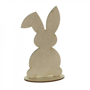 Iepure mdf 16x8cm cu suport oval 9,2x4cm