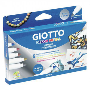 Marker metalic 5 culori/set Giotto Decor FL0452900