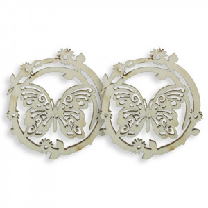 Medalion placaj filigranat fluture model 1 5cm 2/set