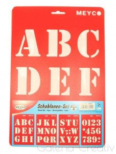 Sablon plastic litere si cifre A4 4/set Meyco 66001