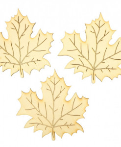 Frunza de artar placaj pirogravat 11,5x11,5cm 3/set