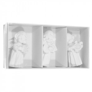 Inger ceramica alb cu instrumente muzicale 6cm 3/set Canea RD7B-0655