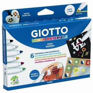 Marker 6 culori/set Giotto Decor FL0453300