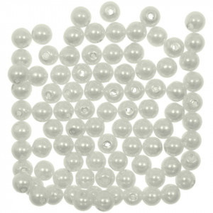 Perla sticla rotunda alba 7,5x8mm 70g