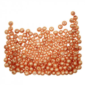 Perla sticla rotunda portocalie 3,5x4,5mm 20g