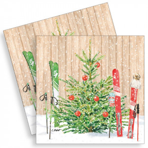 Servetel Schi de Craciun 33x33cm 2/set 333-001339