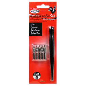 Toc caligrafie cu 5 penite Meyco 14002