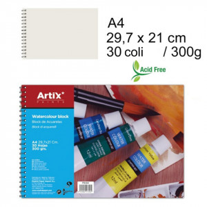 Bloc acuarela cu spira fara acid 300g 30 file Artix PB383/384/385