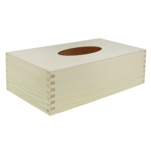 Cutie placaj cu lemn dreptunghiulara pentru servetele 25,5x13,5x8,5cm CH214