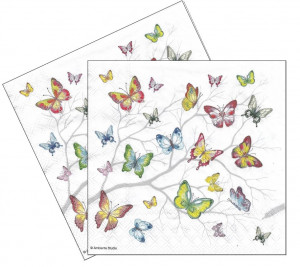 Servetel Fluturi colorati 33x33cm 2/set 13314230