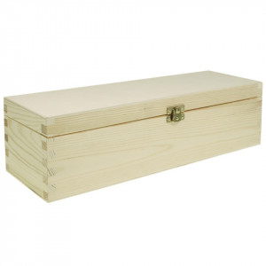 Cutie lemn pentru vin cu inchizatoare 36x11x10,5cm SW241