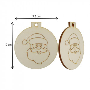 Glob placaj cu model pirogravat 10cm 2/set