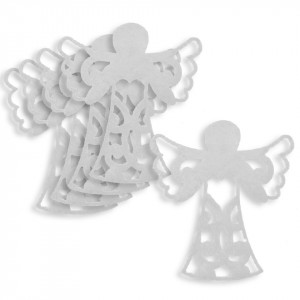 Inger pasla filigranata alb 5,2x4,8cm 5/set